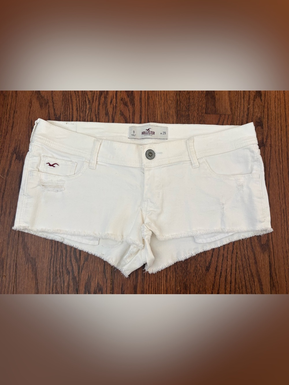 Holster Y2K Style Shorts Size 9 Low Rise Cut Off White Denim Preowned - Picture 8 of 12
